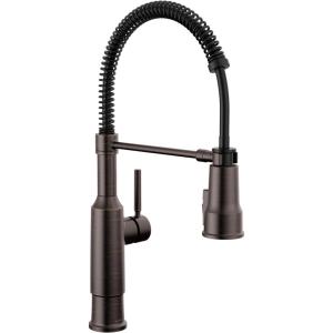imageDelta Theodora Pro Style Commercial Kitchen Faucet with Pull Down Sprayer Single Hole Matte Black Kitchen Sink Faucet Single Handle Matte Black 18804ZBLDSTVenetian Bronze