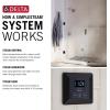 imageDelta Faucet SimpleSteam 6kW Steam System Kit Chrome Includes 6kW Steam System Generator Square Digital System Control Square Steam Head Lumicoat Chrome 5PEST06PRMatte Black