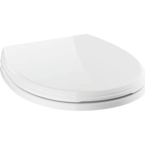 imageDELTA Faucet 810901WH Wycliffe Elongated Standard Close Toilet Seat with Nonslip Seat Bumpers WhiteRound
