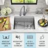 imageDELTA FAUCET 95B93227SSS Lorelai Workstation Kitchen Sink Undermount Stainless Steel Single Bowl with WorkFlow Ledge and Chefs Kit of 6 Accessories23in