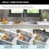 imageDELTA FAUCET 95B93227SSS Lorelai Workstation Kitchen Sink Undermount Stainless Steel Single Bowl with WorkFlow Ledge and Chefs Kit of 6 Accessories30in