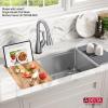 imageDELTA FAUCET 95B93227SSS Lorelai Workstation Kitchen Sink Undermount Stainless Steel Single Bowl with WorkFlow Ledge and Chefs Kit of 6 Accessories32in