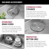 imageDELTA FAUCET 95B93227SSS Lorelai Workstation Kitchen Sink Undermount Stainless Steel Single Bowl with WorkFlow Ledge and Chefs Kit of 6 Accessories33in