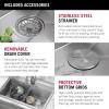 imageDELTA FAUCET 95B93227SSS Lorelai Workstation Kitchen Sink Undermount Stainless Steel Single Bowl with WorkFlow Ledge and Chefs Kit of 6 Accessories33in