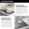 imageDELTA FAUCET 95B93227SSS Lorelai Workstation Kitchen Sink Undermount Stainless Steel Single Bowl with WorkFlow Ledge and Chefs Kit of 6 Accessories45in