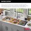 imageDELTA FAUCET 95B93227SSS Lorelai Workstation Kitchen Sink Undermount Stainless Steel Single Bowl with WorkFlow Ledge and Chefs Kit of 6 Accessories45in