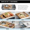 imageDELTA FAUCET 95B93227SSS Lorelai Workstation Kitchen Sink Undermount Stainless Steel Single Bowl with WorkFlow Ledge and Chefs Kit of 6 Accessories45in