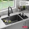 imageDELTA FAUCET Everest 30inch Granite Composite Workstation Kitchen Sink Undermount Single Bowl with WorkFlow Ledge and Accessories in Dark Grey 75B93330SDGBlack