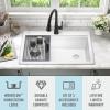 imageDELTA FAUCET Everest 30inch Granite Composite Workstation Kitchen Sink Undermount Single Bowl with WorkFlow Ledge and Accessories in Dark Grey 75B93330SDGWhite