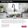 imageDELTA FAUCET Everest 30inch Granite Composite Workstation Kitchen Sink Undermount Single Bowl with WorkFlow Ledge and Accessories in Dark Grey 75B93330SDGWhite