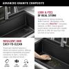 imageDELTA FAUCET Everest 30inch Granite Composite Workstation Kitchen Sink Undermount Single Bowl with WorkFlow Ledge and Accessories in Dark Grey 75B93330SDGBlack