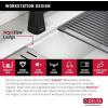 imageDELTA FAUCET Everest 30inch Granite Composite Workstation Kitchen Sink Undermount Single Bowl with WorkFlow Ledge and Accessories in Dark Grey 75B93330SDGWhite