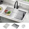 imageDELTA FAUCET Everest 30inch Granite Composite Workstation Kitchen Sink Undermount Single Bowl with WorkFlow Ledge and Accessories in Dark Grey 75B93330SDGWhite