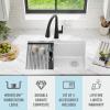 imageDELTA FAUCET Everest 30inch Granite Composite Workstation Kitchen Sink Undermount Single Bowl with WorkFlow Ledge and Accessories in Dark Grey 75B93330SDGWhite