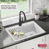 imageDELTA FAUCET Everest 30inch Granite Composite Workstation Kitchen Sink Undermount Single Bowl with WorkFlow Ledge and Accessories in Dark Grey 75B93330SDGWhite