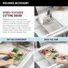 imageDELTA FAUCET Everest 30inch Granite Composite Workstation Kitchen Sink Undermount Single Bowl with WorkFlow Ledge and Accessories in Dark Grey 75B93330SDGWhite