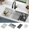imageDELTA FAUCET Everest 30inch Granite Composite Workstation Kitchen Sink Undermount Single Bowl with WorkFlow Ledge and Accessories in Dark Grey 75B93330SDGWhite