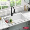 imageDELTA FAUCET Everest 30inch Granite Composite Workstation Kitchen Sink Undermount Single Bowl with WorkFlow Ledge and Accessories in Dark Grey 75B93330SDGWhite