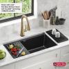 imageDELTA FAUCET Everest 30inch Granite Composite Workstation Kitchen Sink Undermount Single Bowl with WorkFlow Ledge and Accessories in Dark Grey 75B93330SDGWhite