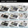 imageDELTA FAUCET Everest 30inch Granite Composite Workstation Kitchen Sink Undermount Single Bowl with WorkFlow Ledge and Accessories in Dark Grey 75B93330SDGDark Grey