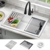 imageDELTA FAUCET Everest 30inch Granite Composite Workstation Kitchen Sink Undermount Single Bowl with WorkFlow Ledge and Accessories in Dark Grey 75B93330SDGDark Grey