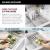 imageDELTA FAUCET Everest 30inch Granite Composite Workstation Kitchen Sink Undermount Single Bowl with WorkFlow Ledge and Accessories in Dark Grey 75B93330SDGWhite