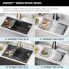 imageDELTA FAUCET Everest 30inch Granite Composite Workstation Kitchen Sink Undermount Single Bowl with WorkFlow Ledge and Accessories in Dark Grey 75B93330SDGWhite