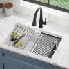 imageDELTA FAUCET Everest 30inch Granite Composite Workstation Kitchen Sink Undermount Single Bowl with WorkFlow Ledge and Accessories in Dark Grey 75B93330SDGWhite