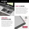 imageDELTA FAUCET Rivet 33Inch Workstation Kitchen Sink Undermount 16 Gauge Stainless Steel 5050 Double Bowl with WorkFlow Ledge and Chefs Kit of 9 Accessories 95B93133DSSStainless Steel