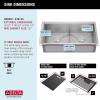 imageDELTA FAUCET Rivet 33Inch Workstation Kitchen Sink Undermount 16 Gauge Stainless Steel 5050 Double Bowl with WorkFlow Ledge and Chefs Kit of 9 Accessories 95B93133DSSStainless Steel