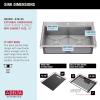 imageDELTA FAUCET Rivet 33Inch Workstation Kitchen Sink Undermount 16 Gauge Stainless Steel 5050 Double Bowl with WorkFlow Ledge and Chefs Kit of 9 Accessories 95B93133DSSStainless Steel