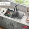 imageDELTA FAUCET Rivet 33Inch Workstation Kitchen Sink Undermount 16 Gauge Stainless Steel 5050 Double Bowl with WorkFlow Ledge and Chefs Kit of 9 Accessories 95B93133DSSStainless Steel