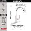 imageDelta 19824LFSP Keele Kitchen Faucet Standard SpotShield StainlessChrome