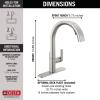 imageDelta 19824LFSP Keele Kitchen Faucet Standard SpotShield StainlessSpotshield Stainless