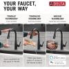 imageDelta Essa Touchless Kitchen Faucet with Touch Technology Brushed Nickel Kitchen Sink Faucet with Pull Down Sprayer Single Hole Arctic Stainless 9113TLARDSTMatte Black