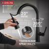 imageDelta Essa Touchless Kitchen Faucet with Touch Technology Brushed Nickel Kitchen Sink Faucet with Pull Down Sprayer Single Hole Arctic Stainless 9113TLARDSTMatte Black