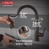 imageDelta Essa Touchless Kitchen Faucet with Touch Technology Brushed Nickel Kitchen Sink Faucet with Pull Down Sprayer Single Hole Arctic Stainless 9113TLARDSTMatte Black