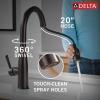 imageDelta Essa Touchless Kitchen Faucet with Touch Technology Brushed Nickel Kitchen Sink Faucet with Pull Down Sprayer Single Hole Arctic Stainless 9113TLARDSTVenetian Bronze