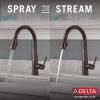 imageDelta Essa Touchless Kitchen Faucet with Touch Technology Brushed Nickel Kitchen Sink Faucet with Pull Down Sprayer Single Hole Arctic Stainless 9113TLARDSTVenetian Bronze