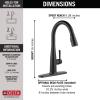 imageDelta Essa Touchless Kitchen Faucet with Touch Technology Brushed Nickel Kitchen Sink Faucet with Pull Down Sprayer Single Hole Arctic Stainless 9113TLARDSTMatte Black