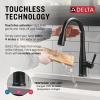 imageDelta Essa Touchless Kitchen Faucet with Touch Technology Brushed Nickel Kitchen Sink Faucet with Pull Down Sprayer Single Hole Arctic Stainless 9113TLARDSTMatte Black