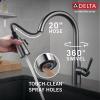 imageDelta Essa Touchless Kitchen Faucet with Touch Technology Brushed Nickel Kitchen Sink Faucet with Pull Down Sprayer Single Hole Arctic Stainless 9113TLARDSTArctic Stainless