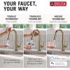 imageDelta Essa Touchless Kitchen Faucet with Touch Technology Brushed Nickel Kitchen Sink Faucet with Pull Down Sprayer Single Hole Arctic Stainless 9113TLARDSTChampagne Bronze
