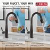 imageDelta Essa Touchless Kitchen Faucet with Touch Technology Brushed Nickel Kitchen Sink Faucet with Pull Down Sprayer Single Hole Arctic Stainless 9113TLARDSTVenetian Bronze