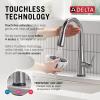 imageDelta Essa Touchless Kitchen Faucet with Touch Technology Brushed Nickel Kitchen Sink Faucet with Pull Down Sprayer Single Hole Arctic Stainless 9113TLARDSTArctic Stainless