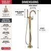 imageDelta Faucet Trinsic FloorMount Freestanding Tub Filler with Hand Held Shower Champagne Bronze T4759CZFL Valve Not IncludedChampagne Bronze