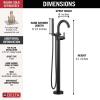 imageDelta Faucet Trinsic FloorMount Freestanding Tub Filler with Hand Held Shower Champagne Bronze T4759CZFL Valve Not IncludedMatte Black