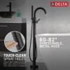 imageDelta Faucet Trinsic FloorMount Freestanding Tub Filler with Hand Held Shower Champagne Bronze T4759CZFL Valve Not IncludedMatte Black