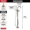 imageDelta Faucet Trinsic FloorMount Freestanding Tub Filler with Hand Held Shower Champagne Bronze T4759CZFL Valve Not IncludedStainless