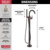 imageDelta Faucet Trinsic FloorMount Freestanding Tub Filler with Hand Held Shower Champagne Bronze T4759CZFL Valve Not IncludedVenetian Bronze